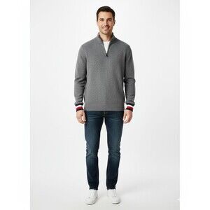 Tommy Hilfiger Sweater Pullover Men’s 1/4 Zip High Collar Cotton   Size Large